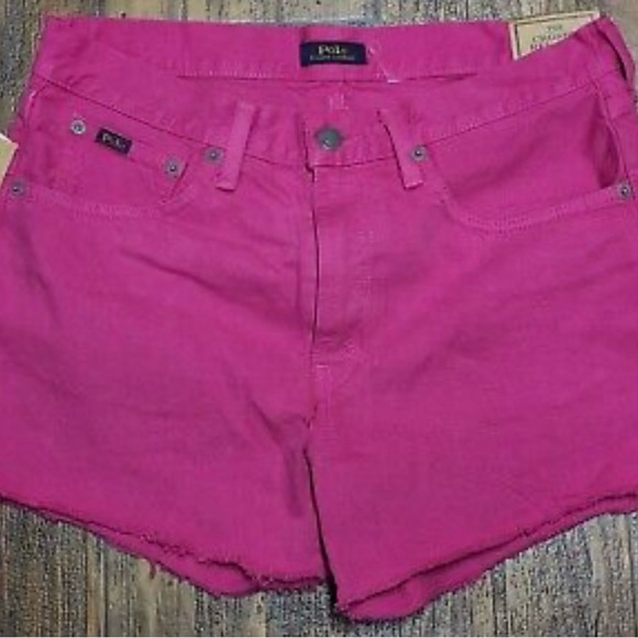 Polo Ralph Lauren Pants - NWT Polo Ralph Lauren Women's Hot Pink The Crosby Relaxed Denim Shorts